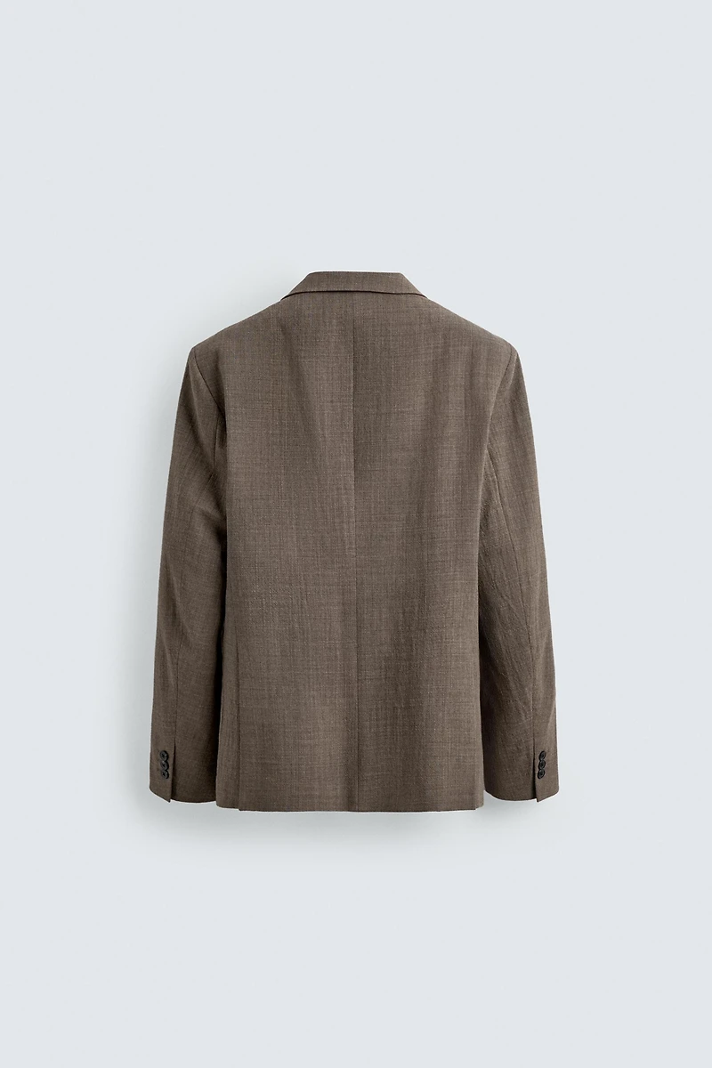 100% WOOL TEXTURED SUIT BLAZER