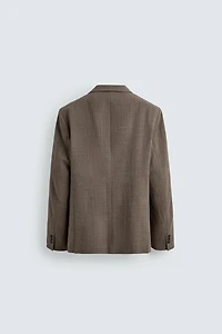 100% WOOL TEXTURED SUIT BLAZER