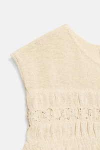 SMOCKED KNIT TOP