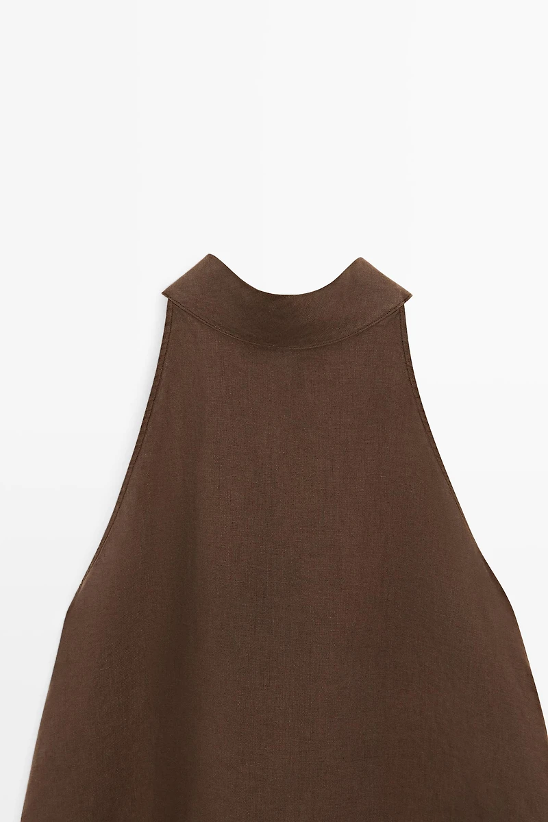 Flowing linen halter top