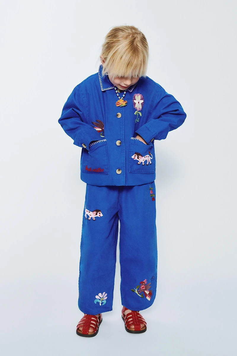 EMBROIDERED BAGGY PANTS SISSEL EDELBO X ZARA KIDS