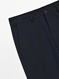 Pantalon tapered fit en coton mélang