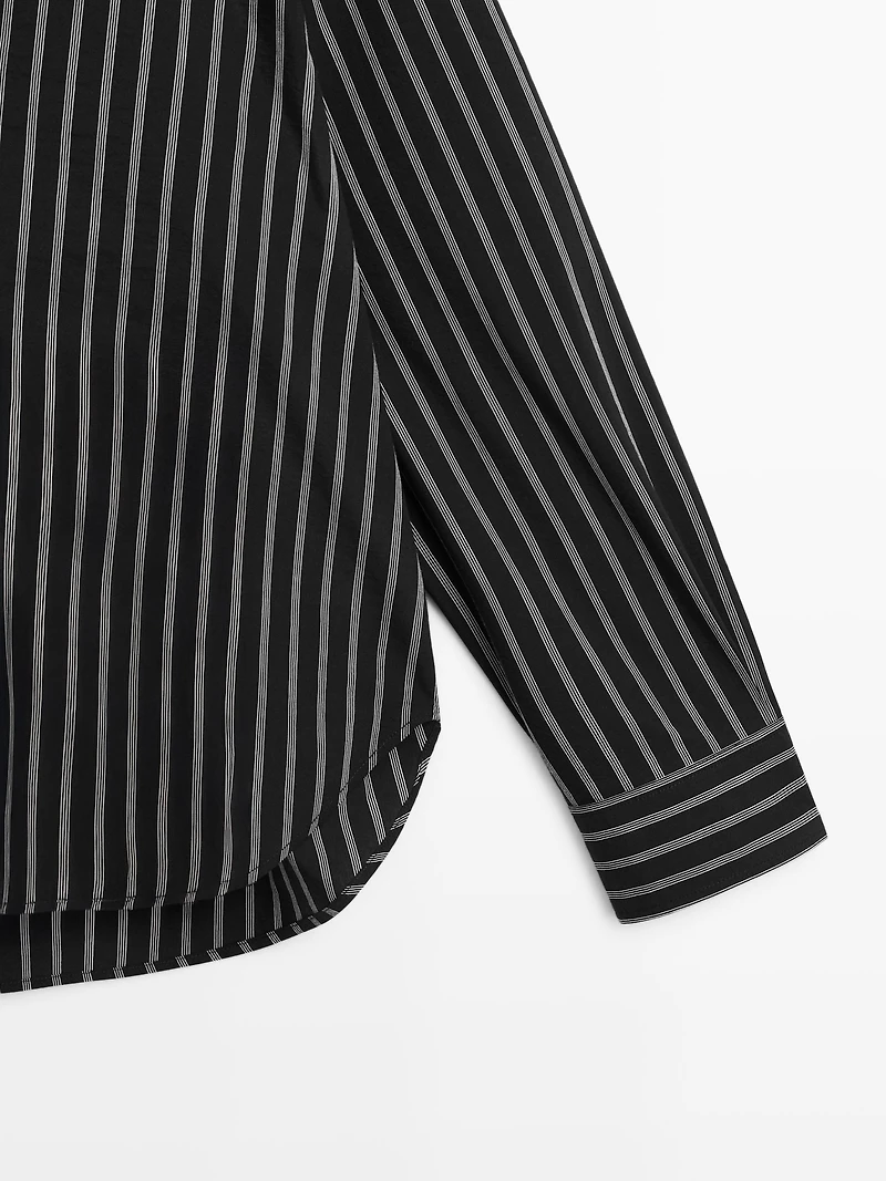Chemise à rayures en coton mélangé