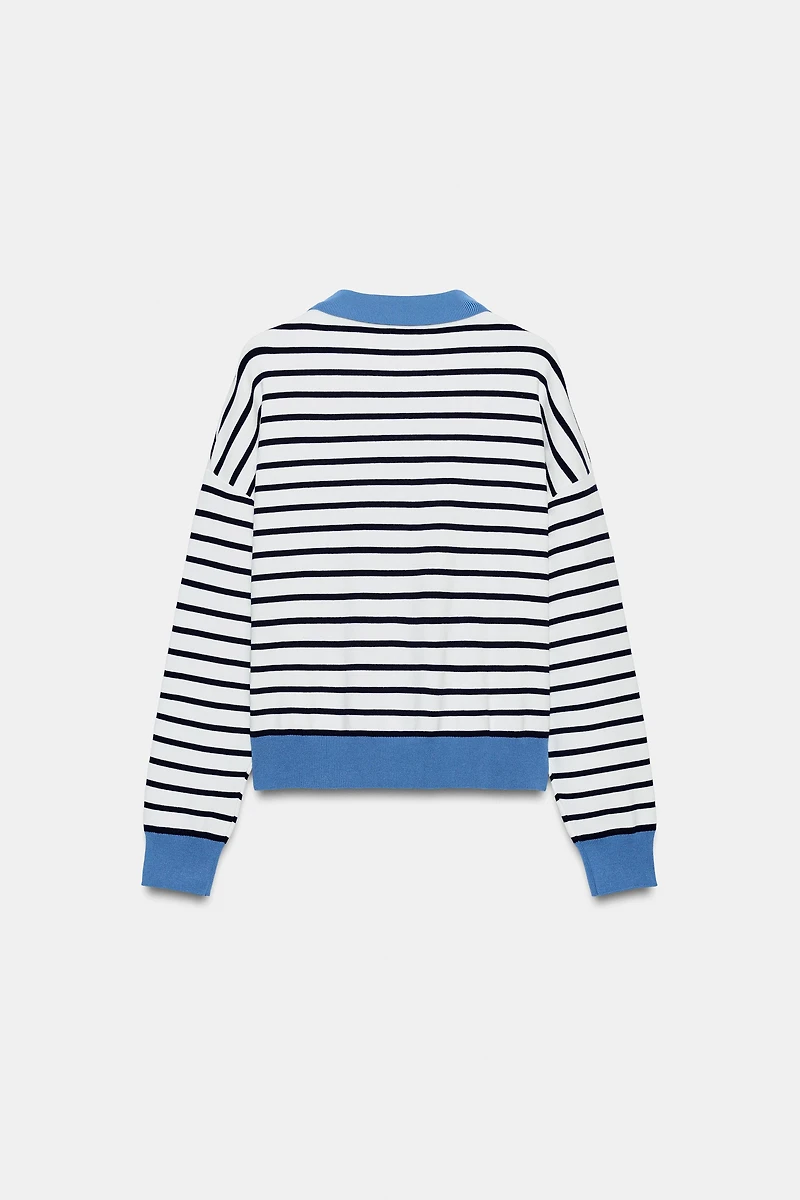 STRIPED KNIT POLO