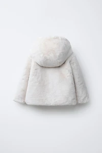 BLOUSON À CAPUCHE EFFET FOURRURE