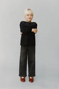 EMBROIDERED PETER PAN COLLAR T-SHIRT