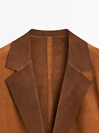 Flowing suede leather blazer