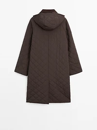 Long coat with corduroy detail