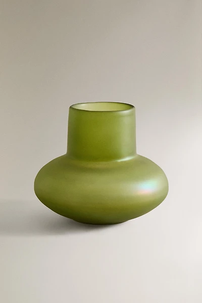 SMALL IRIDESCENT GLASS VASE I COLIN KING