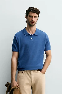 REGULAR FIT TEXTURED KNIT POLO