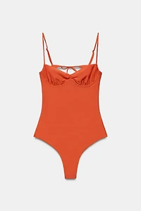 MAILLOT DE BAIN SATINÉ À ARMARTURES