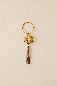 LOT DE 2 RONDS DE SERVIETTES MÉTAL POMPON NOËL