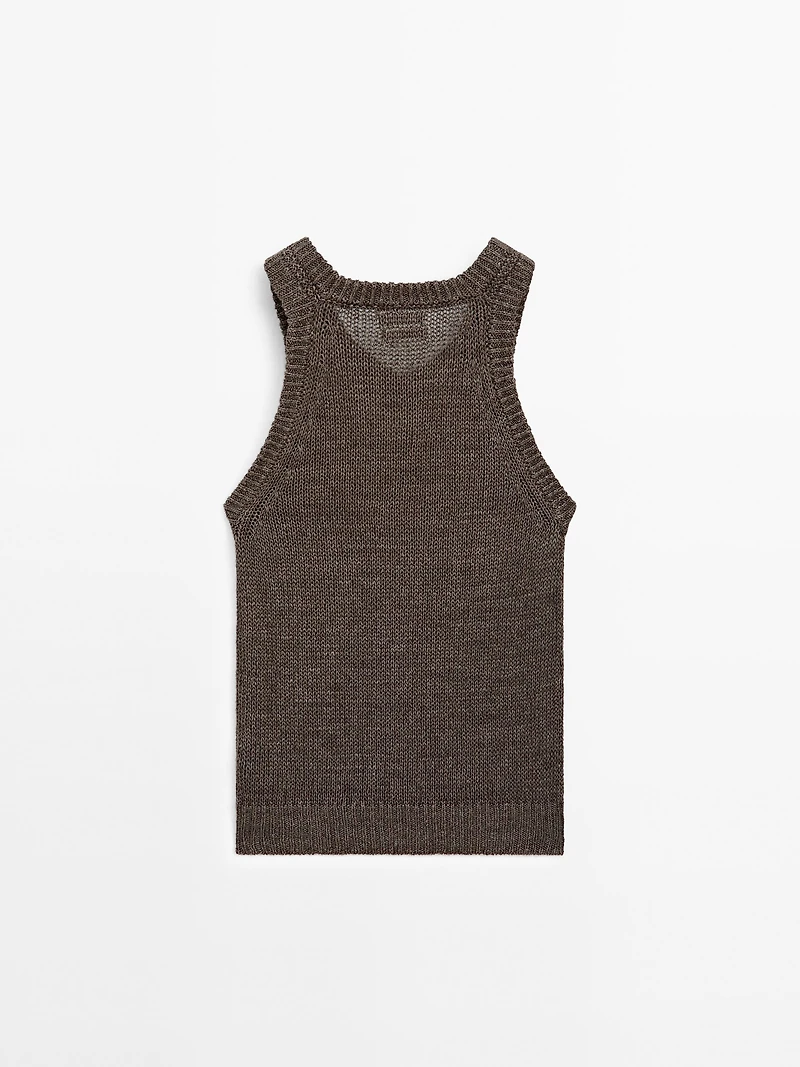 100% linen knit top