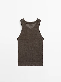 100% linen knit top