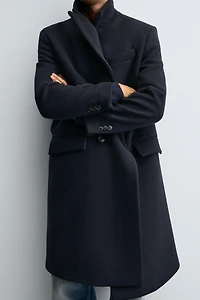 MANTEAU CROISÉ EN MÉLANGE DE LAINE MANTECO ®
