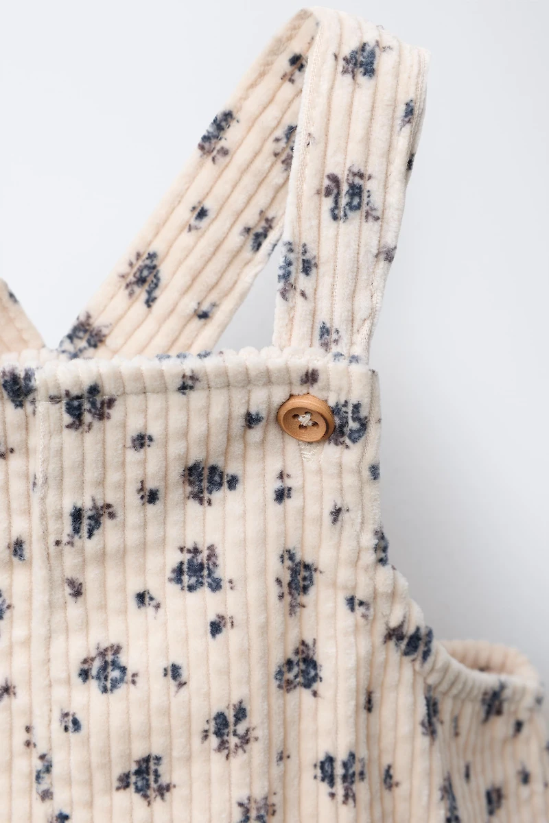 CORDUROY PINAFORE DRESS AND FLORAL UNDERWEAR