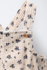 CORDUROY PINAFORE DRESS AND FLORAL UNDERWEAR
