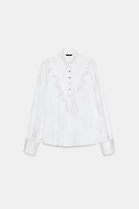 JACQUARD SATIN EFFECT BLOUSE
