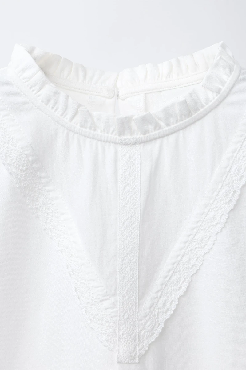 T-SHIRT ROMANTIQUE EN DENTELLE