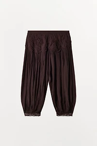 PANTALON BOUFFANT PLISSÉ CROCHET