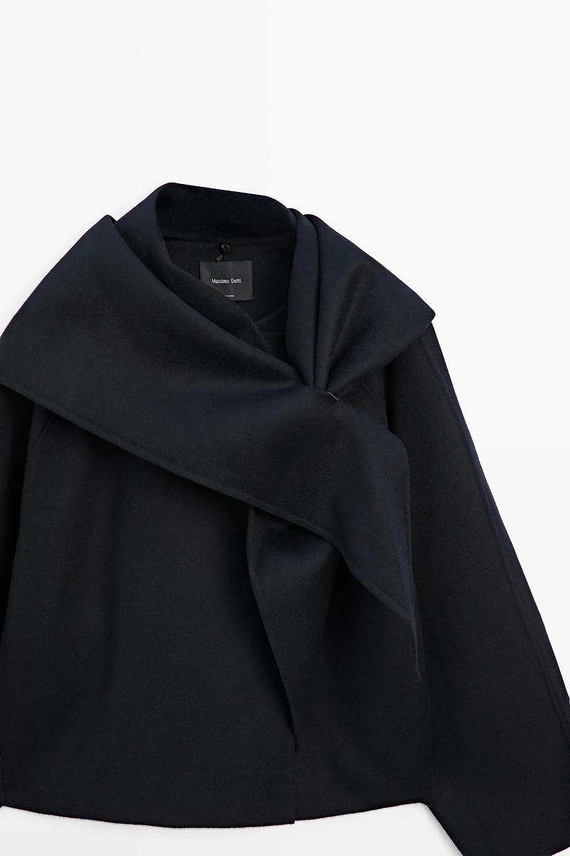 Short coat with scarf detail