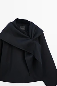 Short coat with scarf detail