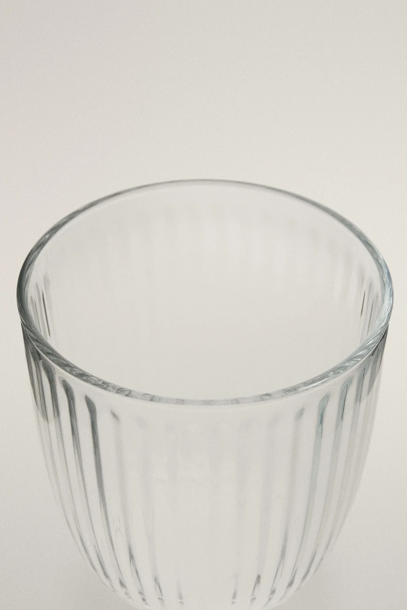 LINEAR-DESIGN GLASS TUMBLER