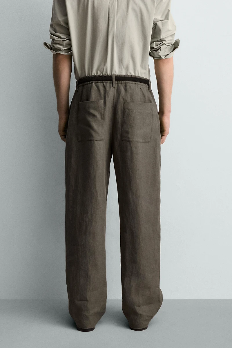 PANTALON STRAIGHT FIT 100% LIN