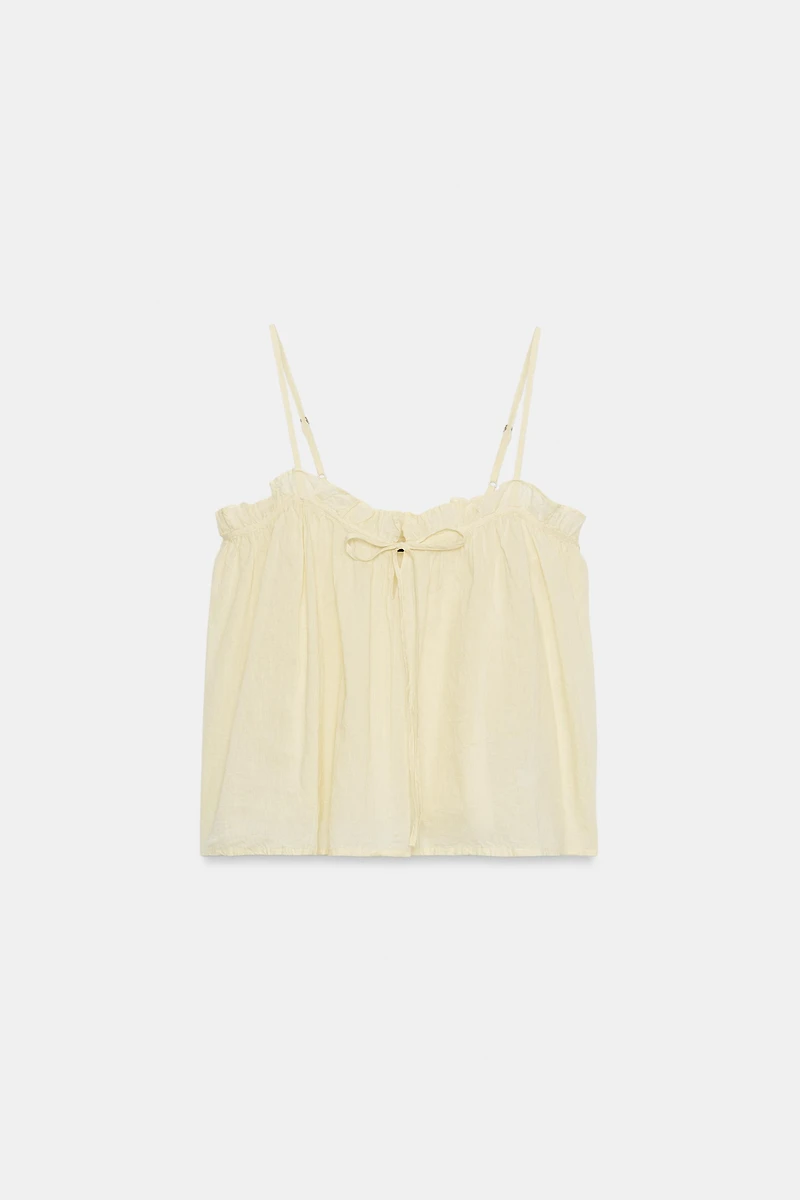 WASHED TIE-STRAP TOP