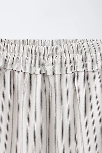 STRIPED TIERED MIDI SKIRT