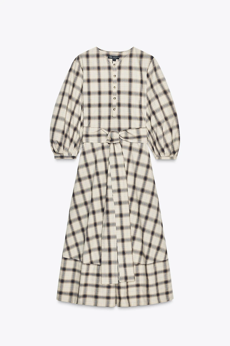 ZW COLLECTION PLAID SHIRT DRESS