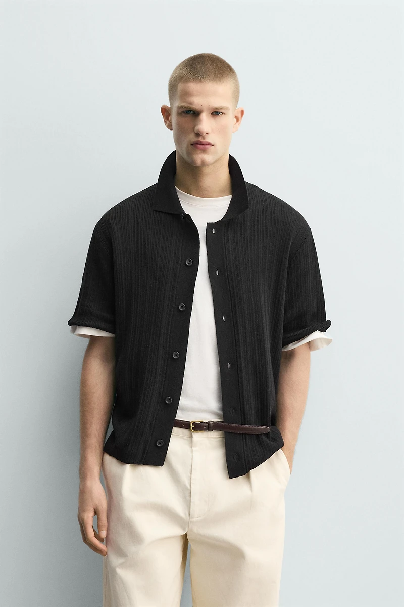 TEXTURED KNIT SHIRT