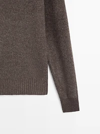 V-neck knit polo sweater