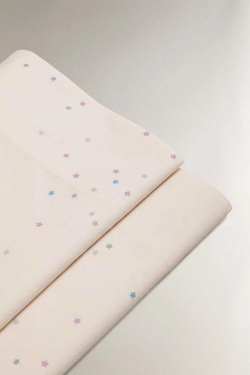 KIDS' COTTON STAR FLAT SHEET