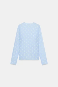 SHEER FLORAL KNIT TOP