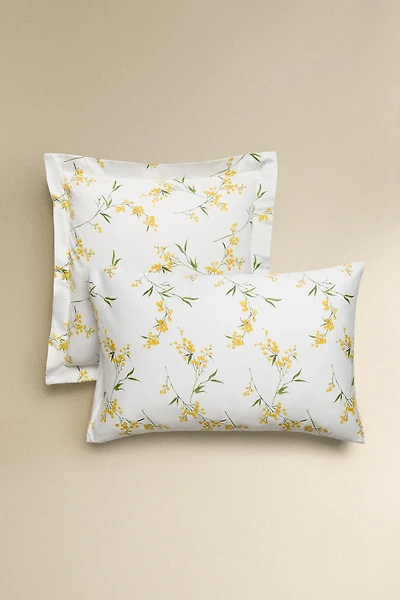 TAIE D’OREILLER SATIN IMPRIMÉ MIMOSA