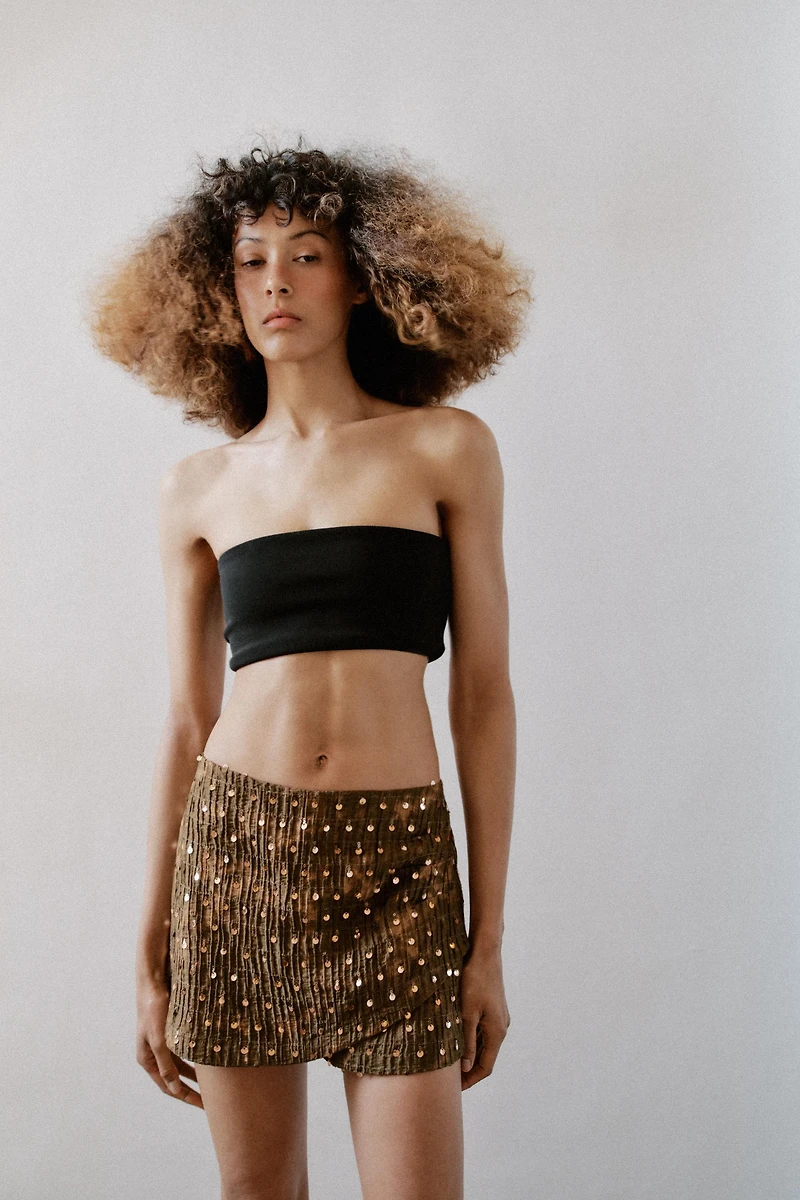SEQUIN WRAP SKORT