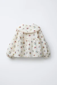 CHEMISE À IMPRIMÉ FLEURS ET DENTELLE