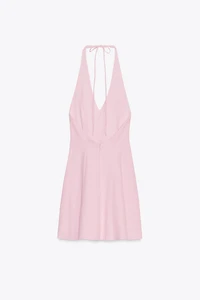 HALTER GODET SHORT DRESS
