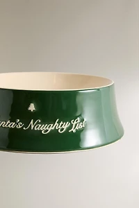 CHRISTMAS STONEWARE PET FOOD BOWL