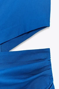 LINEN CUT OUT MIDI DRESS