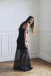 COMBINATION TULLE KNIT DRESS