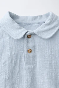T-SHIRT TEXTURÉ COL POLO