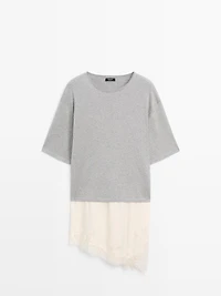 Pull combiné à dentelle