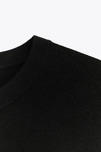 SHORT SLEEVE BASIC KNIT TOP