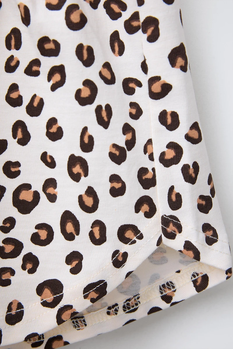 CROPPED T-SHIRT AND PRINTED BERMUDA SET