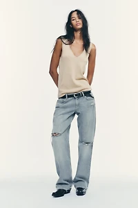 TOP EN MAILLE SANS MANCHES