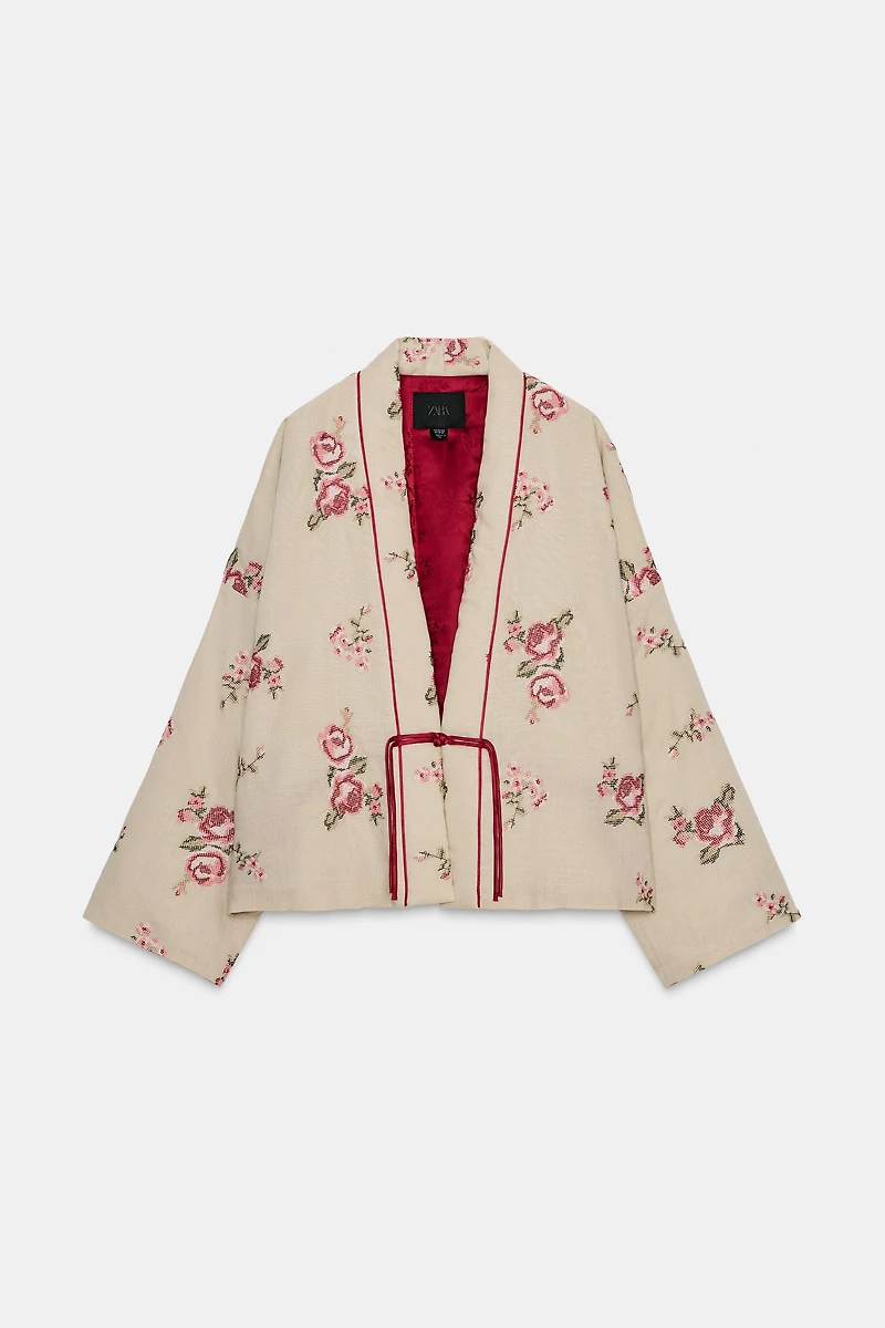 FLORAL EMBROIDERY PADDED JACKET