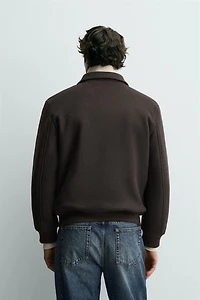 WOOL BLEND JACKET WITH COMBINATION COLLAR