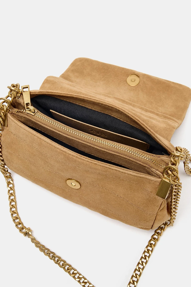SAC PORTÉ ÉPAULE EN CUIR DAIM